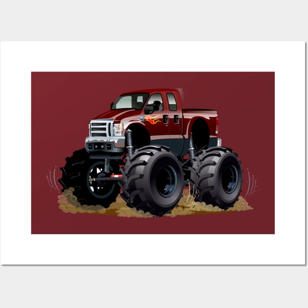 Cartoon monster truck Wall Art by Mechanik